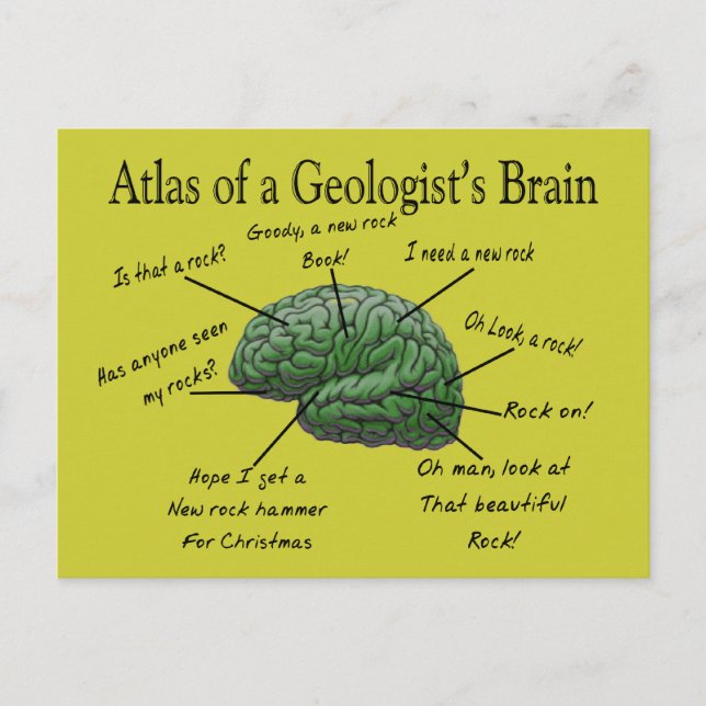 Atlas eines Geologen's Brain Funny Gifts Postkarte (Vorderseite)