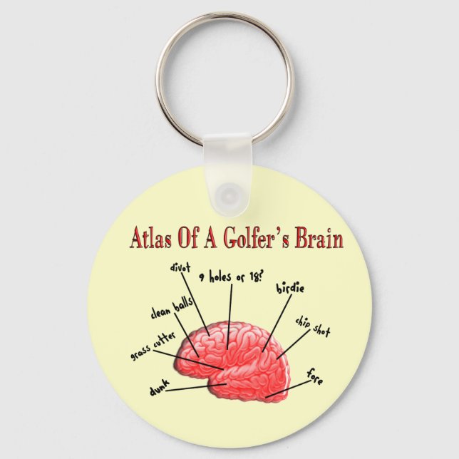 Atlas eines Golfer-Gehirns Schlüsselanhänger (Vorderseite)