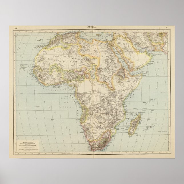 Atlas Karte Afrikas Poster (Vorne)