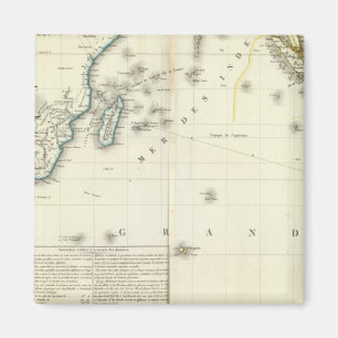 Atlas-Karte für den Indischen Ozean Magnet