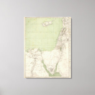 Atlas-Karte Sinai, Ägypten, Syrien Leinwanddruck