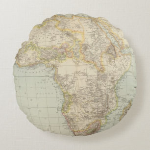 Atlas-Karte von Afrika Rundes Kissen