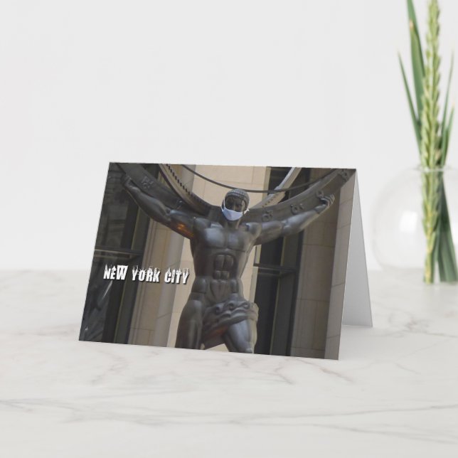 Atlas mit Gesichtsmaske - NYC-Karte Karte (Vorderseite)
