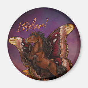 Atlas Moth Fairy Horse Magnet
