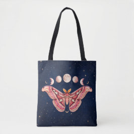 Atlas Moth Night Sky Cosmos Moon Phase | Boho Art Tasche
