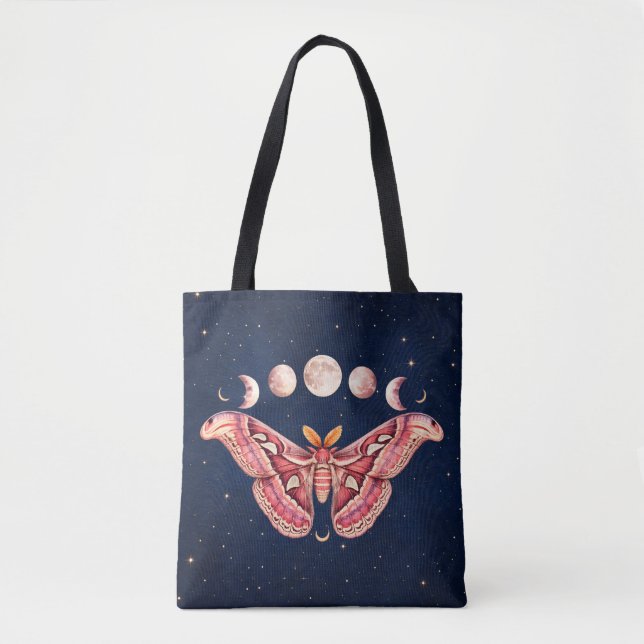 Atlas Moth Night Sky Cosmos Moon Phase | Boho Art Tasche (Vorderseite)