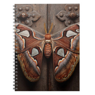Atlas Moth Wooden Door Notebook Notizblock