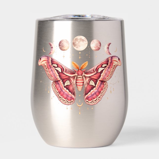 Atlas-Motte Celestial Mondphase | Boho Lunar Kunst (Vorderseite)