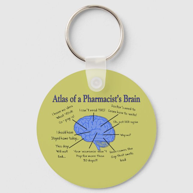 Atlas Of A Pharmacist's Brain-Hilarious Schlüsselanhänger (Vorderseite)