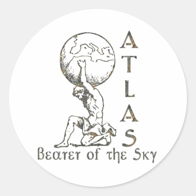 Atlas Runder Aufkleber (Vorderseite)