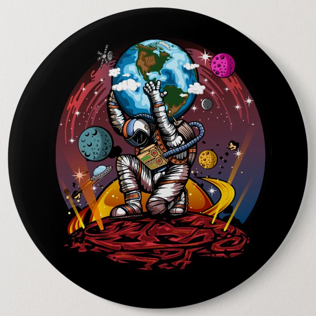 Atlas Space Man Button (Vorderseite)
