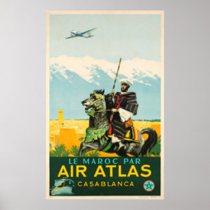 Atlas Vintag Maroc Casablanca Adv Poster