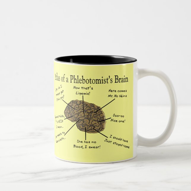 Atlas von eines Phlebotomists Gehirn Zweifarbige Tasse (Rechts)