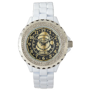 Atlas Weltraum Weihnachten Retro Humor 2025 Armbanduhr