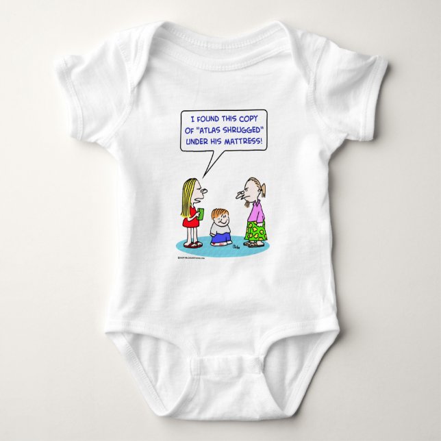 Atlas zuckte ayn Rand unter Matratze Baby Strampler (Vorderseite)