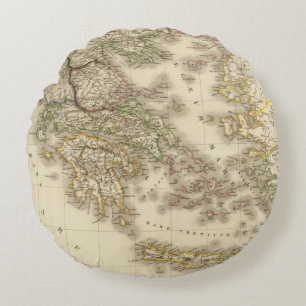 Atlaskarte historischen Griechenlands, Paris Rundes Kissen