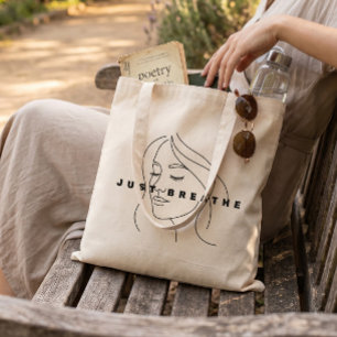 Atme einfach Canvas-Tasche   Minimalistische Linie Tragetasche