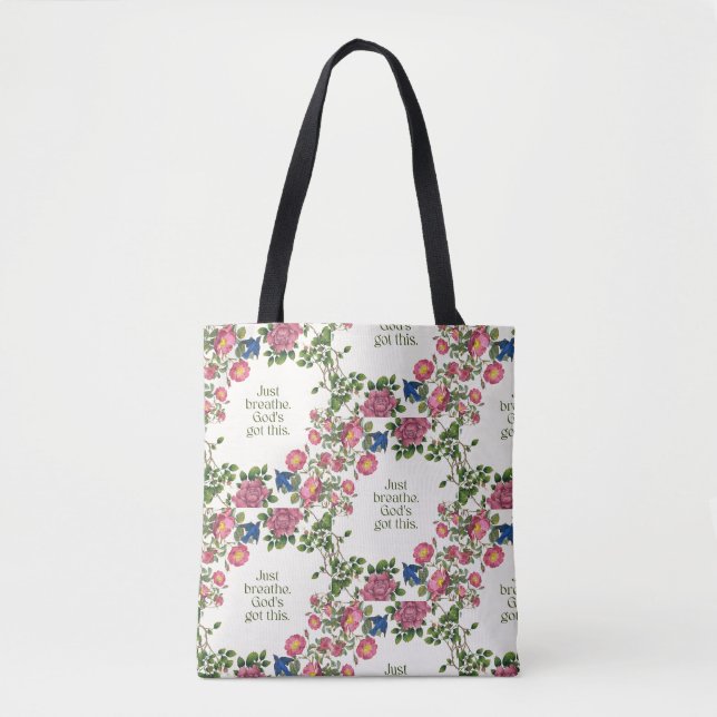Atme einfach. Gott hat das im Griff. Tasche (Vorderseite)