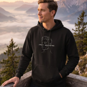 Atme einfach Schwarze Kapuzenjacke   Minimalistisc Hoodie