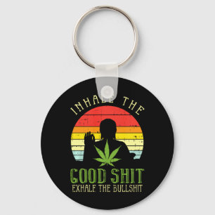 Atme gut aus Bull Weed Yoga Geschenk Premium Tri Schlüsselanhänger