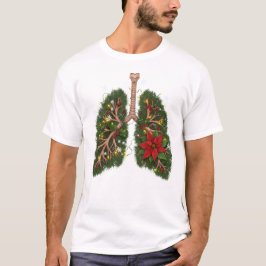Atme in die Saison – Florale Lungen Weihnachten T-Shirt