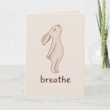 Atme Minimal Bunny gefaltete Grußkarte