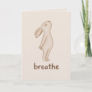 Atme Minimal Bunny gefaltete Grußkarte Feiertagskarte