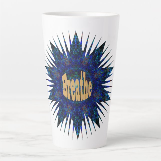 Atmen, auf Blue Boho Star Milchtasse (Vorderseite)