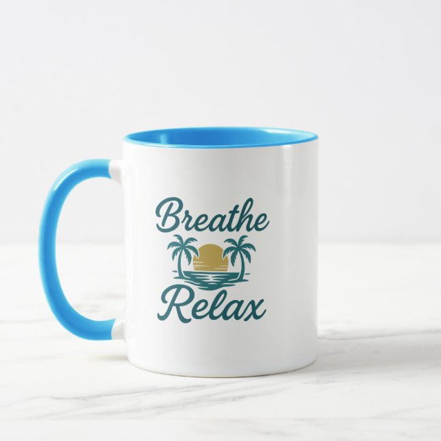 Atmen Entspannung Palm Sunset Tasse (Links)