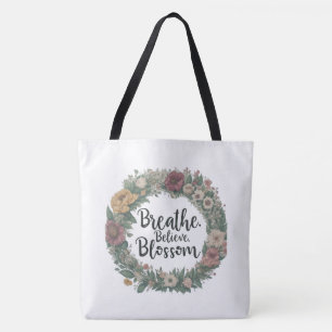 Atmen, glauben, Blossom Schultern Tasche