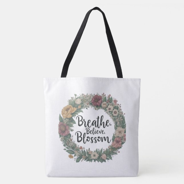 Atmen, glauben, Blossom Schultern Tasche (Vorderseite)
