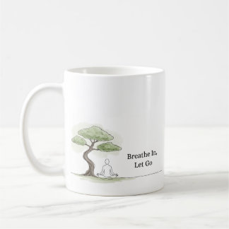 Atmen in Lass Go Zen Meditation Kaffee Tasse