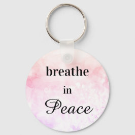 *~* atmen in Peace Ombre Pink Peach Wasserfarbe Schlüsselanhänger