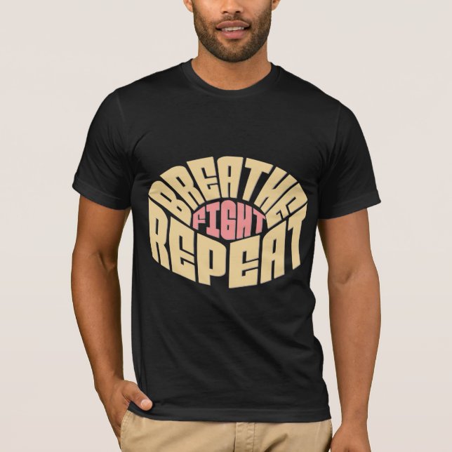 Atmen. Kampf. Wieder von vorne. - Resilienz-Typogr T-Shirt (Vorderseite)