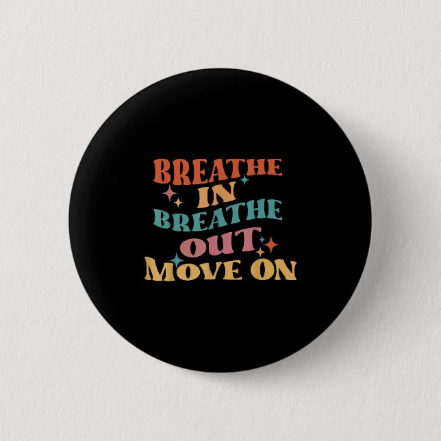 Atmen Sie aus - Medizin Yoga Button (Vorderseite)