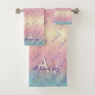 Atmen Sie den Traum Big Motivierend Pastel Ombre e Badhandtuch Set