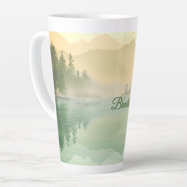 Atmen Sie einfach den Bergwald Gold Green Riesenke Milchtasse (Linke Ecke)