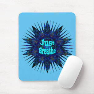 Atmen Sie einfach den blauen Yoga-Stern, Mousepad