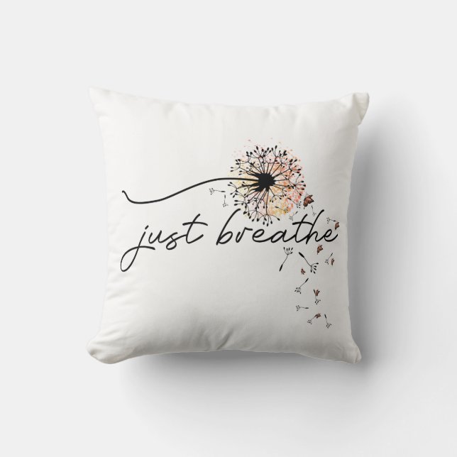 Atmen Sie einfach den Dandelion Butterfly Inspirat Kissen (Vorderseite)