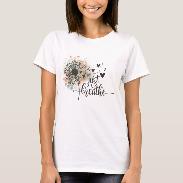 Atmen Sie einfach den Kronleuchter mit dem Yoga de T-Shirt (Vorderseite)