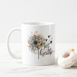 Atmen Sie einfach den Kronleuchter mit Herz Yoga E Kaffeetasse