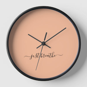 Atmen Sie einfach den orangefarbenen schwarzen Yog Uhr