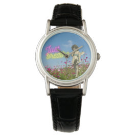 Atmen Sie einfach den Vintagen Geländerten Kunst d Armbanduhr
