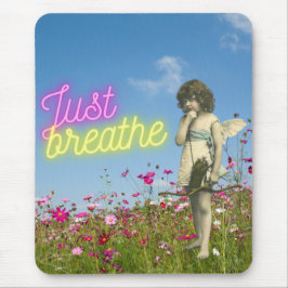 Atmen Sie einfach den Vintagen Geländerten Kunst d Mousepad
