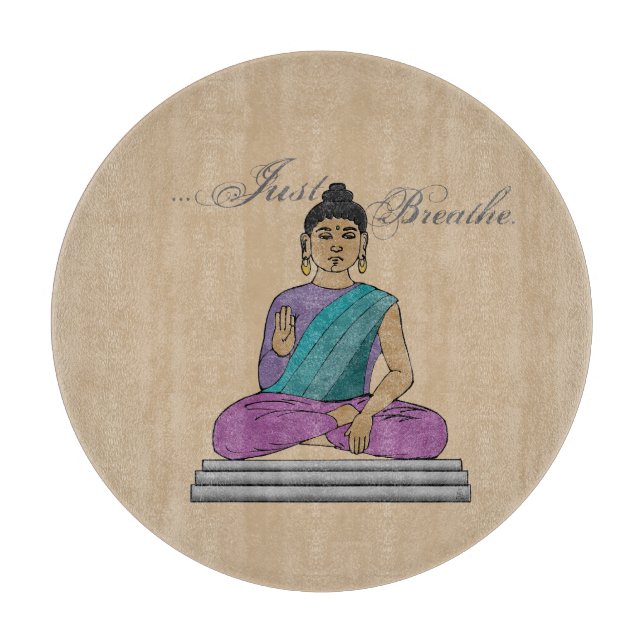 Atmen Sie einfach die beruhigende Buddha Charcuter Schneidebrett (Vorderseite)