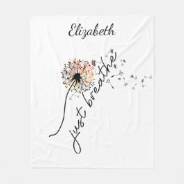 Atmen Sie einfach die Dandelion Self Care Inspirat Fleecedecke