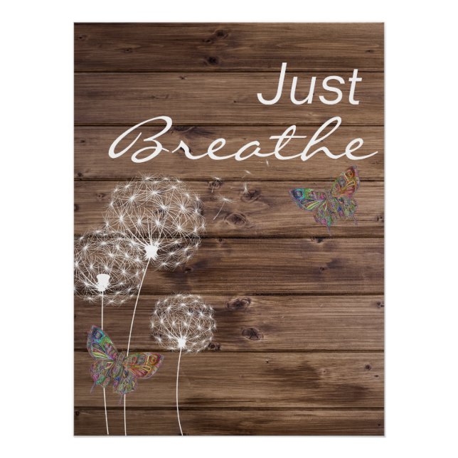 Atmen Sie einfach die Lüster Butterfly Wooden Poster (Vorderseite)