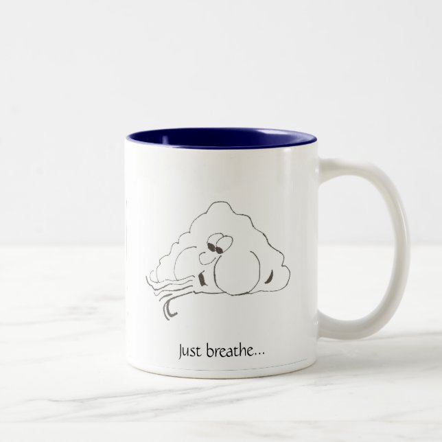 "Atmen Sie einfach" durchbrennenwind-Tasse Zweifarbige Tasse (Rechts)