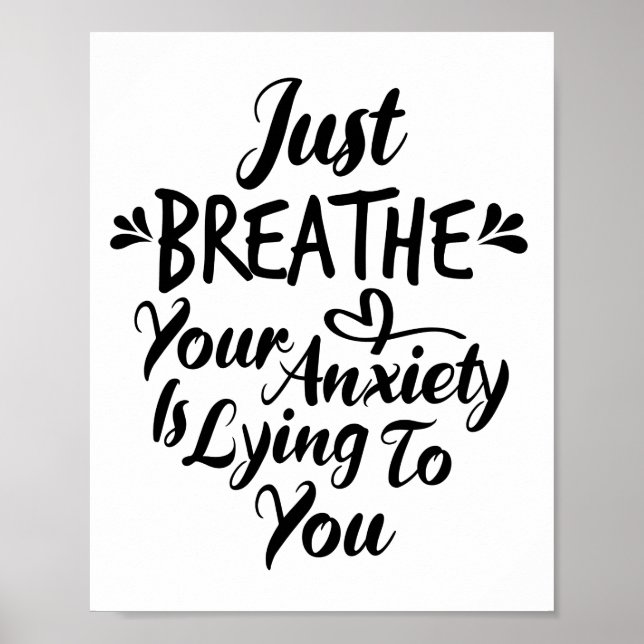 Atmen Sie einfach Ihre Angst zu Ihnen - Yoga Poster (Vorne)