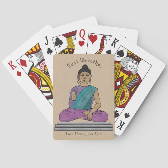 Atmen Sie einfach (Personalisierter Kartendecker) Spielkarten (Rückseite)